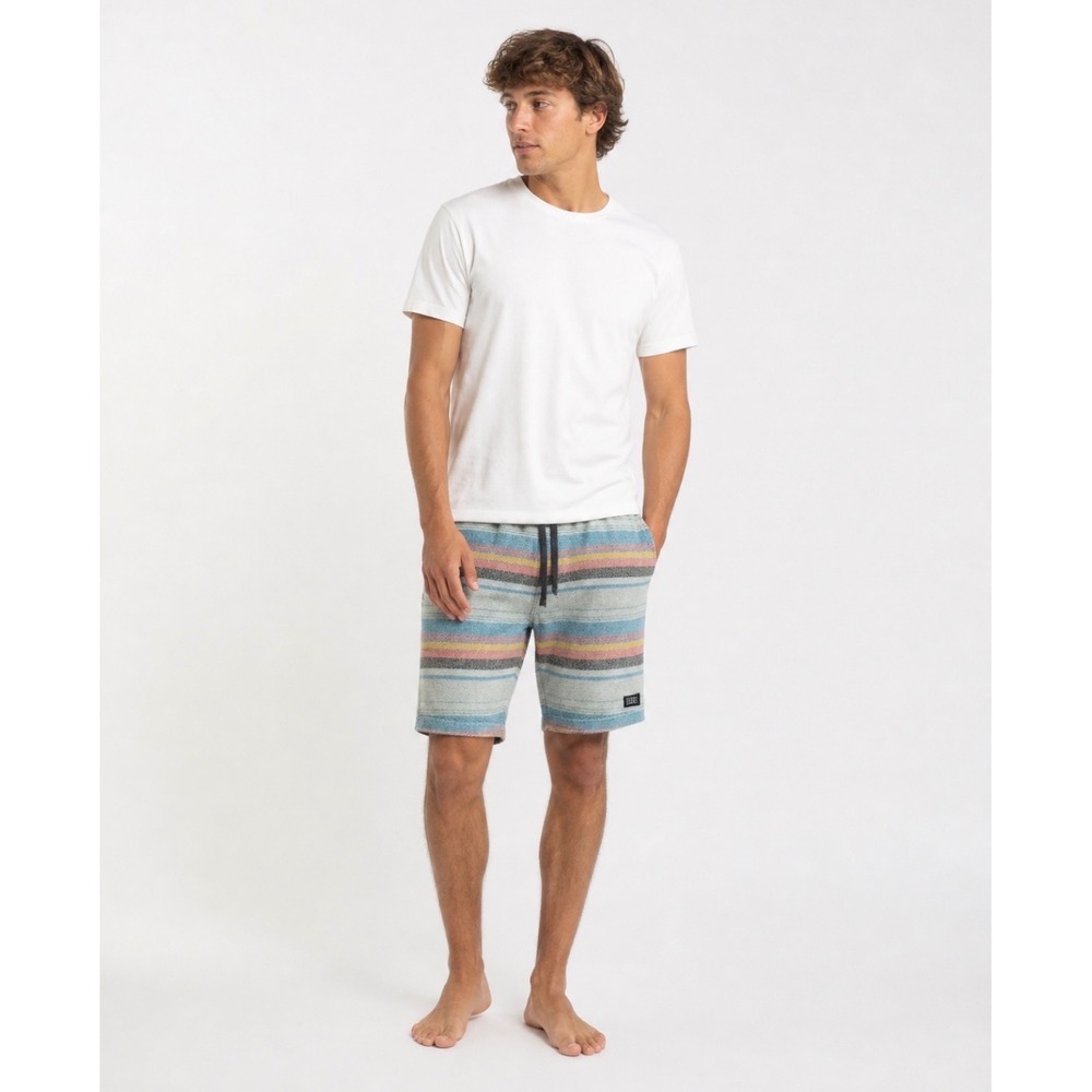 O'Neill Barro Shorts Mens Small Blue Orange Striped New SP3108001X Drawstring